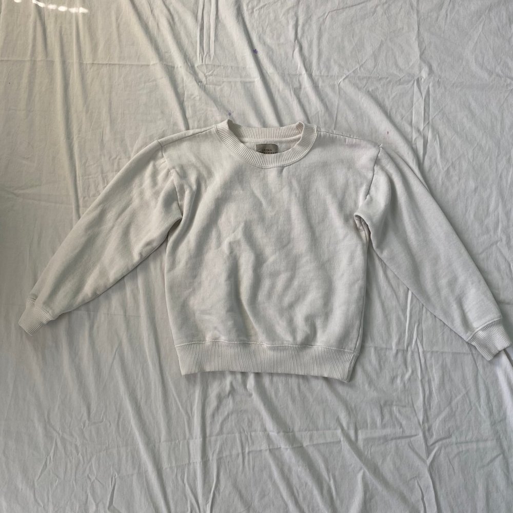 white sweatshirt